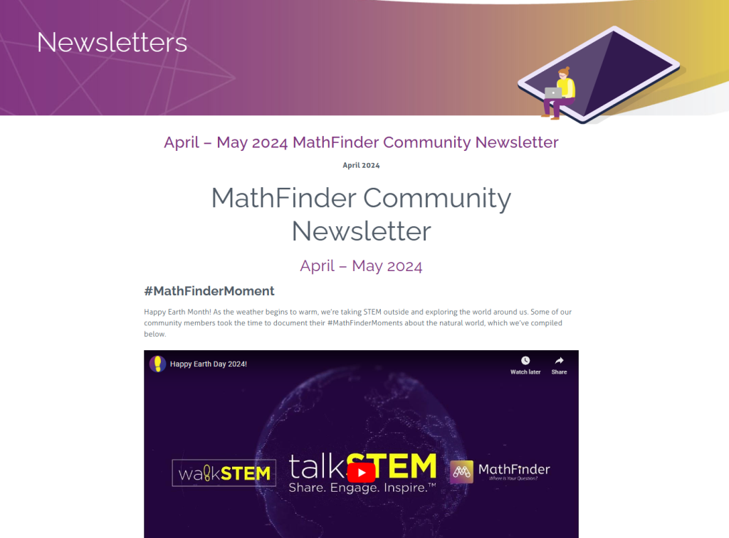 Latest newsletter from our MathFinder project