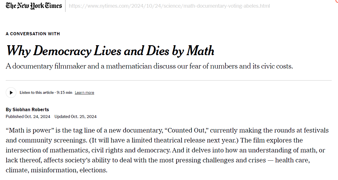 Why Democracy Lives and Dies by Math Article